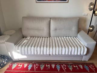 Sofá Cama Beige Tela