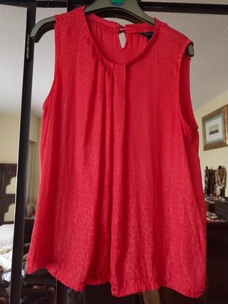 Blusa Cortefiel Roja Sin Mangas