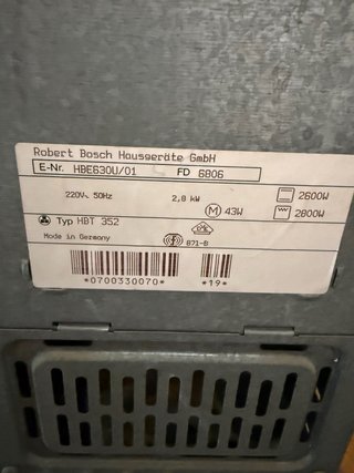 Horno Bosch Empotrable
