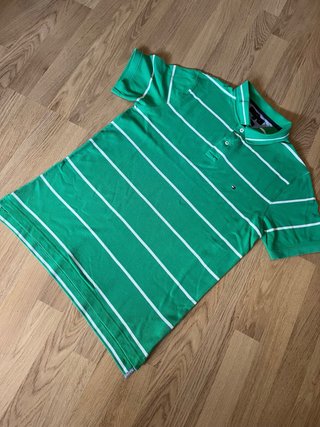 Polo Tommy Hilfiger Verde Rayas Blancas