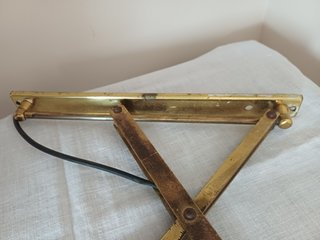 Lampada a compasso industriale in bronzo