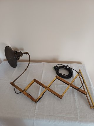 Lampada a compasso industriale in bronzo