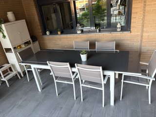 Mesa y 6 Sillas Exterior Cristal Leroy Merlin