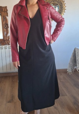 Cazadora cuero roja