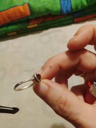 Anillo Pandora Corazón Rojo Dorado