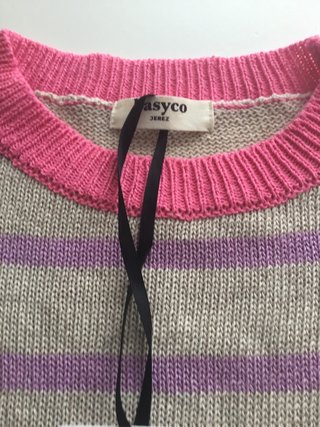 Jersey Basyco rayas beige y lila sin estrenar