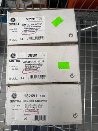 Doble Conmutador Sintra GE 582691 x10 Precio/caja