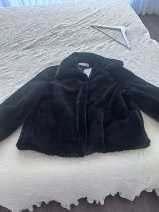Chaquetón peluche negro talla 40