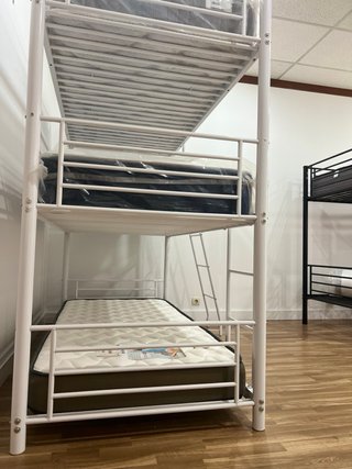 Litera triple metálica blanca