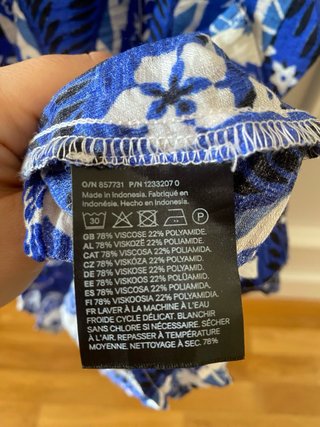 Vestido H&M Verano Azul Talla M