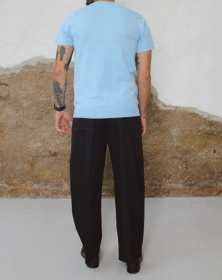 Pantaloni Legame Wide Leg Blu Navy