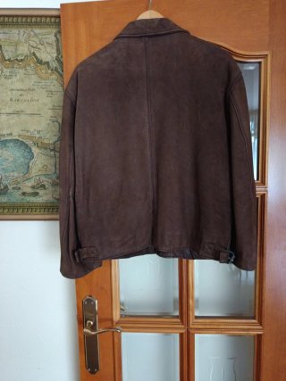 Chaqueta de piel marrón hombre