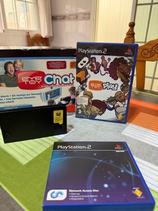 Lote PS2 EyeToy + Adaptador Red + EyeToy Play