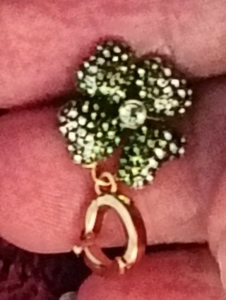 Colgante Trébol Swarovski Dorado y Verde