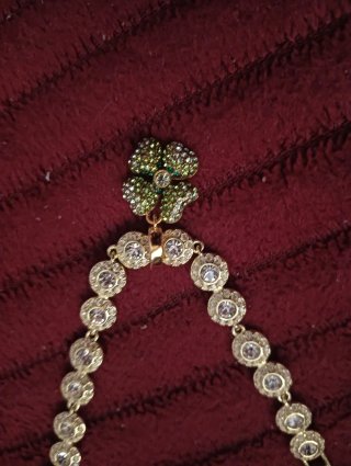 Colgante Trébol Swarovski Dorado y Verde