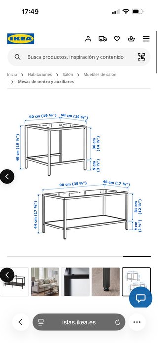 Mesa auxiliar VITTSJÖ Ikea cristal y metal