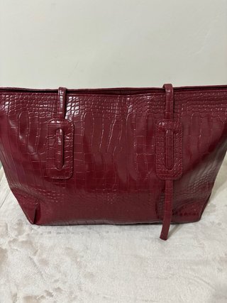 Bolso Tote Rojo Cocodrilo