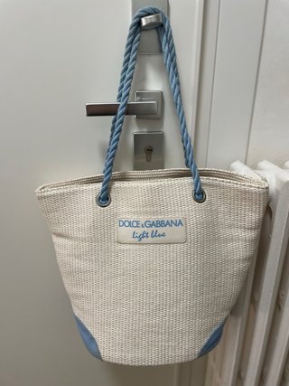 Borsa spiaggia Dolce & Gabbana beige/blu