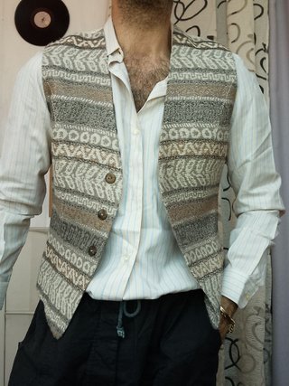 Gilet Atelier Blu eyes vintage beige size L
