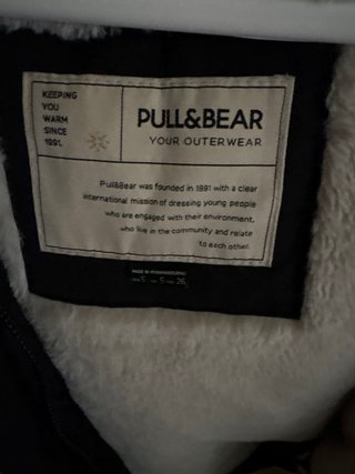 Parka Pull&Bear Negra Talla S