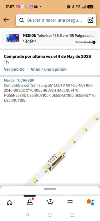 Tiras LED TV 55 pulgadas para reparación