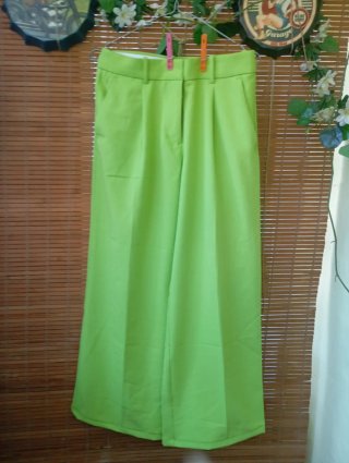 Pantalón ancho verde mujer