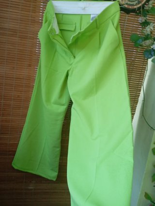 Pantalón ancho verde mujer