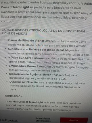 Pala Padel Adidas Cross It Team Light 2025