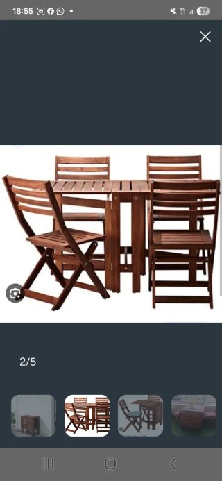 Mesa plegable madera Ikea terraza