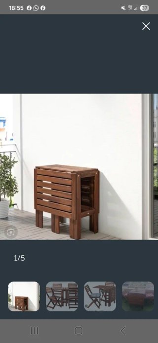 Mesa plegable madera Ikea terraza