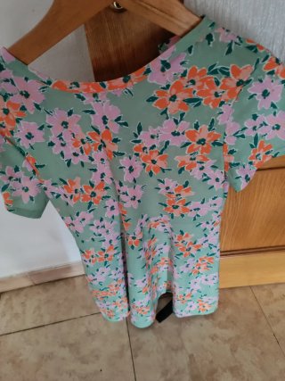 Vestido estampado floral verde talla única