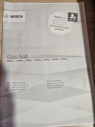 Encimera de gas Bosch 4 fuegos