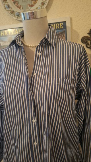 Camisa Zara Rayas Azul y Blanco