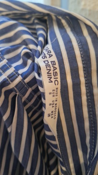 Camisa Zara Rayas Azul y Blanco