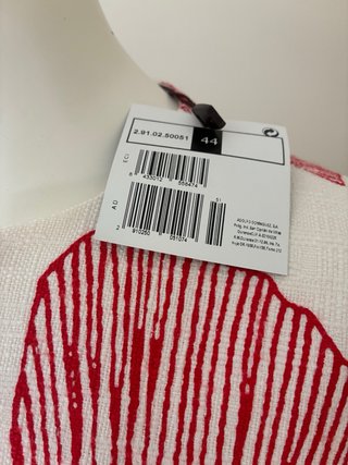 Vestido Adolfo Dominguez Estampado Hojas Rojo NUEV