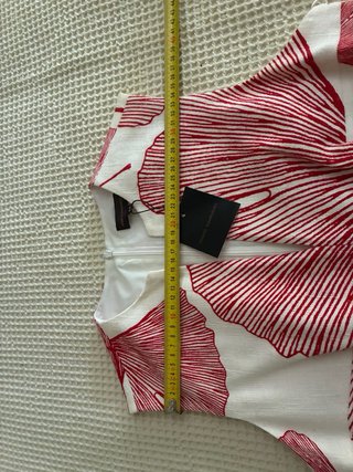 Vestido Adolfo Dominguez Estampado Hojas Rojo NUEV