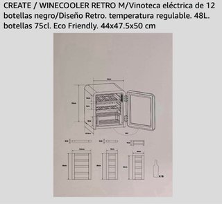 Vinoteca Retro Create Negra 12 Botellas nueva