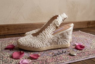 Sandalias Cuña Encaje Novia Ibicencas Talla 38