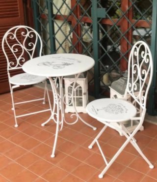 Set tavolo e sedie ferro richiudibile