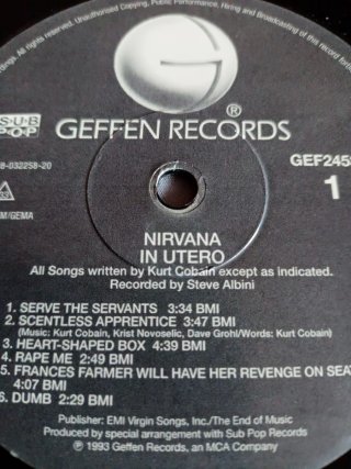 Nirvana In Utero vinilo