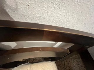 Mesa y 4 sillas comedor madera oscura