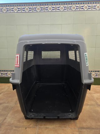 Transportín perro grande gris y negro