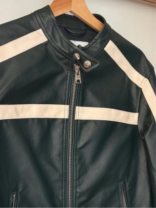 Chaqueta Biker Negra y Verde