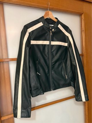 Chaqueta Biker Negra y Verde