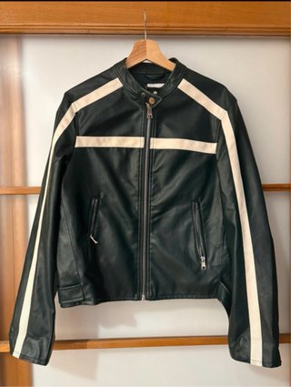 Chaqueta Biker Negra y Verde