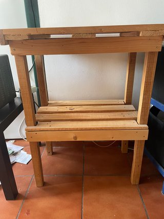 Mesa de madera hecha a mano efecto mármol