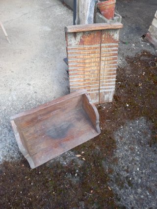 Tablas de lavar antiguas de madera