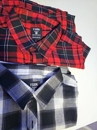 Camisa FSBN Talla S Cuadros Rojo y Negro