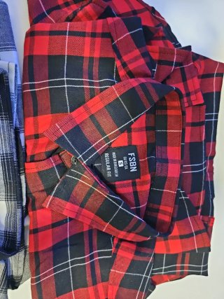 Camisa FSBN Talla S Cuadros Rojo y Negro