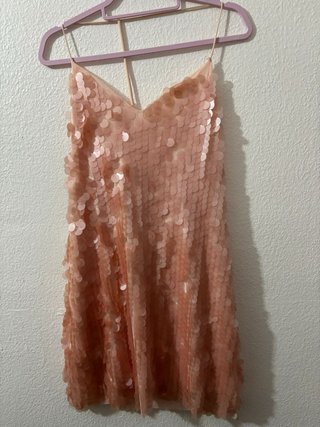 Vestido lentejuelas rosa corto